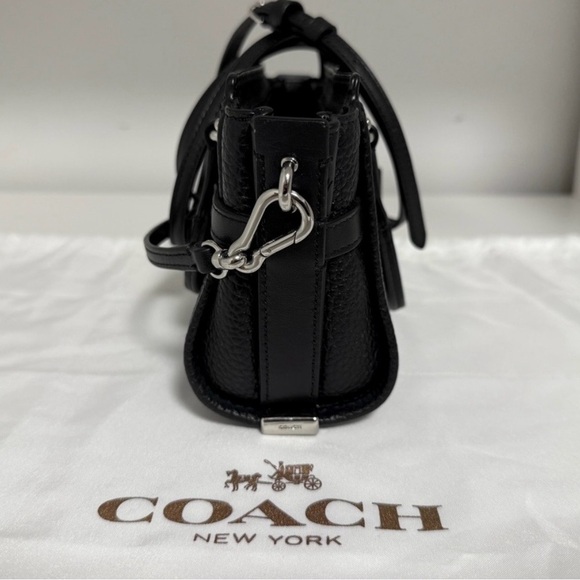 COACH Swagger 20 Mini Satchel Black with Silver Hardware - Picture 4 of 7